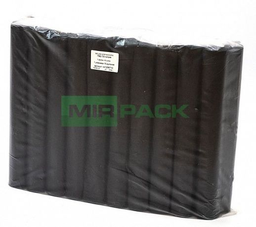 Мешки для мусора 120 литров, 60 мкм, 10 шт, ПВД, черные, 2х слойные - Вид 2